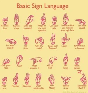 Funny Sign Language Gebarentaal, Teksten, Humor
