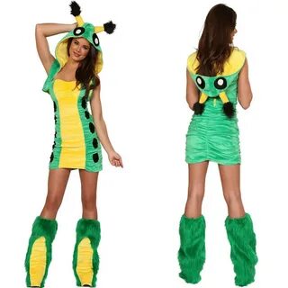 Green Insect Adult Bug Costume Sexy Women Party Animal Costu