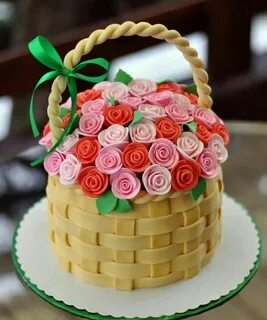 Basket flower cake Cake design, Cupcake cakes, Easter cake d