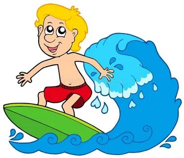 Cartoon surfer girl stock vector. Illustration of ocean - 10