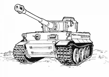 Tank With High Barrel Coloring Pages - Tank Coloring Pages -