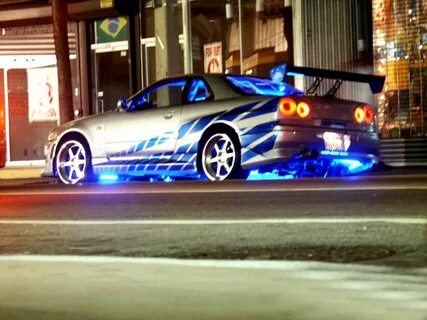 Fast and Furious, love the blue lighting Nissan gtr skyline,