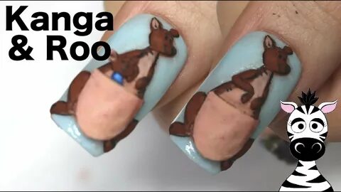 4D Kanga and Roo Acrylic Nail Art Tutorial Winnie the Pooh -