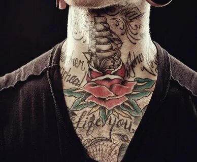 Мужские татуировки на шее (37 фото)