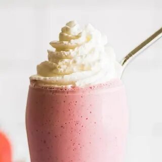 The Best Strawberry Milkshake - Baking Mischief