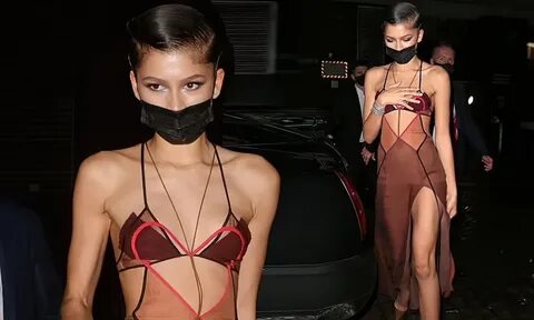 Zendaya Looks Hot in a Gown with Racy Sheer Panels at Chilte