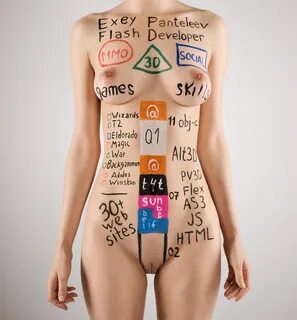 File:Exey Panteleev's CV painted on a naked woman.jpg - Wiki