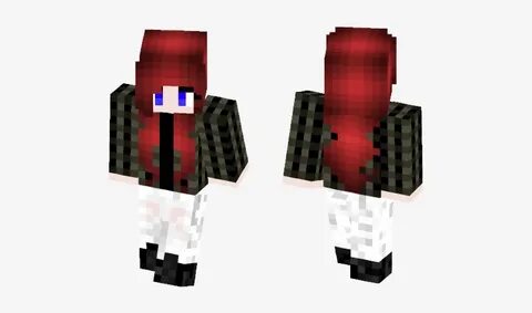 Emo Girl W/ Red Hair - Tobi Minecraft Skin - 584x497 PNG Dow