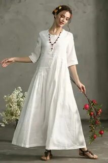 linen dress, white dress, maxi dress, layered wedding dress,