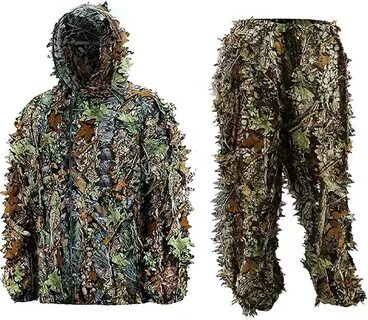 EAROOMZE Mens 3D Lightweight Hooded Camouflage Ghillie Breathable Hunting S...