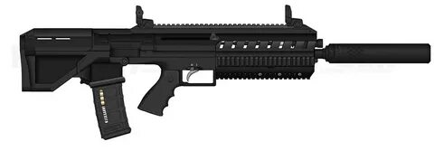 AK13 Bullpup rifle, forward ejecting. Credit to Shockwave . 