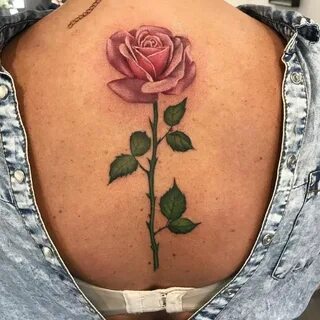 spine rose tattoo Rose tattoos for women, Pink rose tattoos,