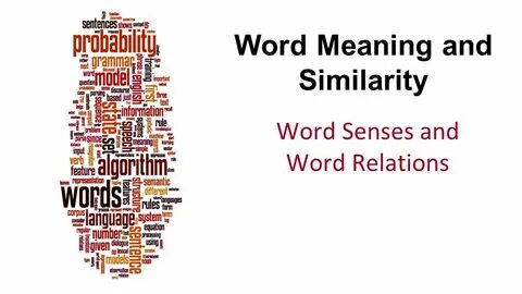 Word Meaning and Similarity - ppt video online download
