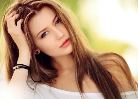 Beautiful Girl with long hair and pretty eyes image - Free s