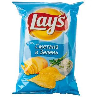 Чипсы LAY'S сметана и зелень, 150г. 
