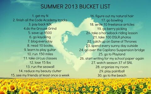 Teenage Summer Bucket List Tumblr. Summer Bucket List Hasshe