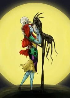 Embrace - coloured by WaterLily-95 on deviantART Sally night