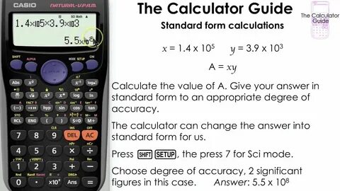 Change Numbers To Standard Form Science notation using SCI mode Casio Calcu...