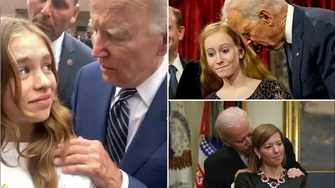 Biden grabbing girls boobs