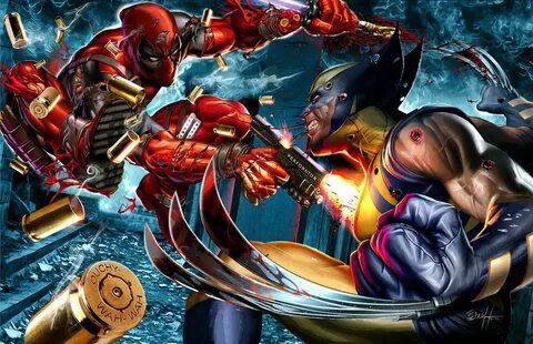 Wolverine VS Deadpool - 24" x 36" Poster - Signed Wolverine 