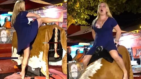 Trying to ride mechanical bull in Key West at FANTASY FEST 2