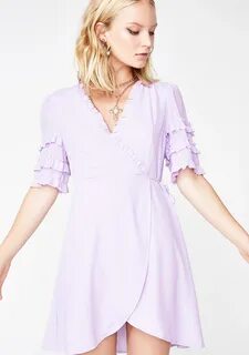 Buy light purple wrap dress cheap online