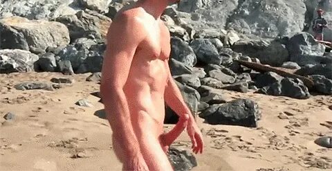 Public beach boner porn gif