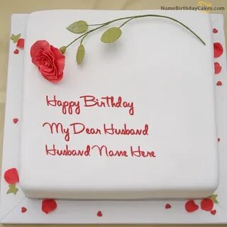 Write name on Rose Birthday Cake For Husband - Happy Birthda