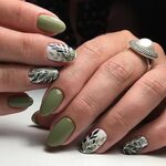 Маникюр Дизайн ногтей 2017 Green nails, Green nail designs, 