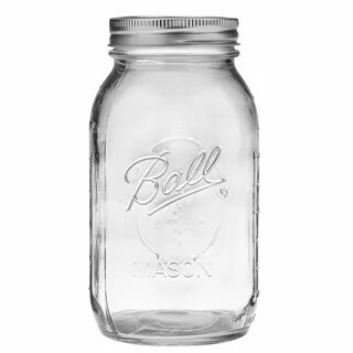 Ball glass mason jar w/ lid & band, regular mouth, 32 ounces