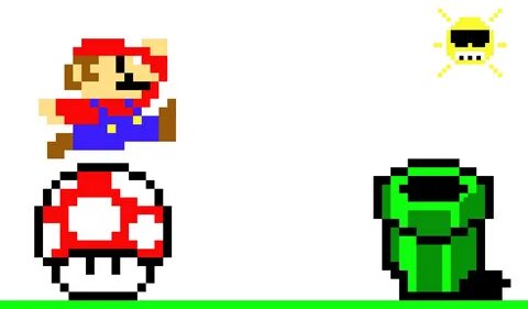 Mario jumping over mushroom Pixel Art Maker