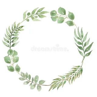 Watercolor Eucalyptus Leaves Wreath. Modern Wedding Invitati