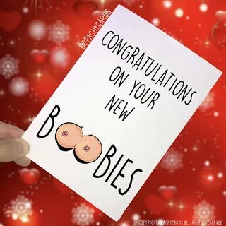 Congratulations Cards Breast Surgery Card Funny Boob Job Car