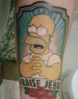 Praise Jebus Simpsons tattoo, Tattoo designs, Places for tat