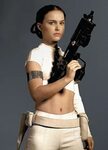 Padme in ripped white battle suit Natalie portman star wars,