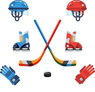 Hockey Clipart Hockey Net - Cartoon Winter Sports - Png Down