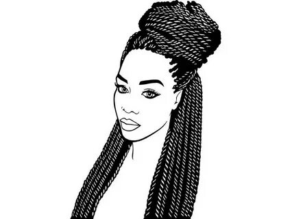 Afro Woman svg Princess Queen Braid Hair Beautiful African E