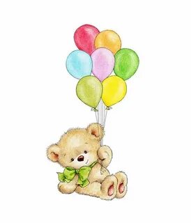 Teddy Bear with Balloons Nursery Print Children Wall Decor E