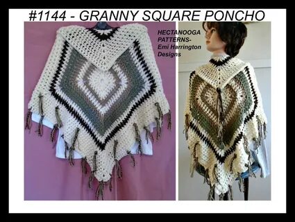 Easy Crochet Poncho Pattern Instant Download Granny Square E