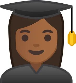 Woman Student Medium Dark Skin Tone Icon - Cartoon Professio