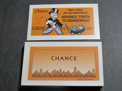 Monopoly Deluxe Edition Board Game Part: CHANCE CARDS Comple