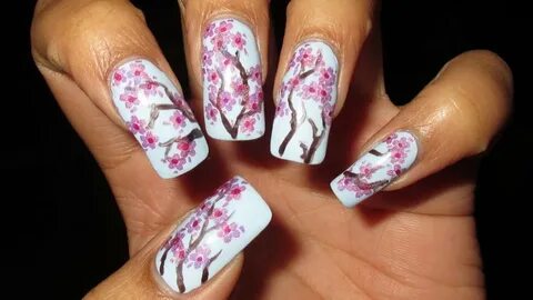 Cherry Blossom Nail Art Tutorial (Nail Art April 2013 #3) - 