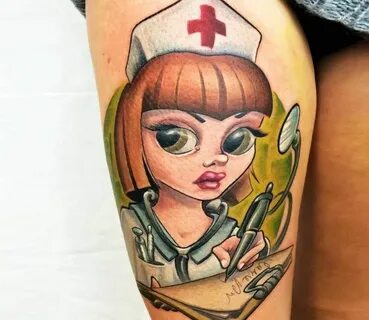 Carton Nurse tattoo by Vincent Zattera Post 16367 Nurse tatt