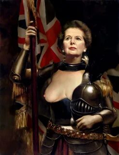 Margaret Thatcher Nude Painting by Karine Percheron-Daniels 