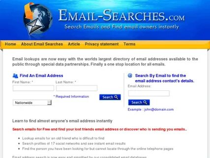 Email-Searches.com: email searches are now fast and easy wit