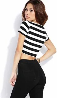 Forever 21 bold stripes crop top - ShopStyle Striped crop to