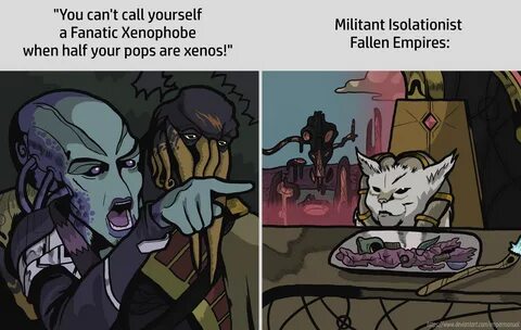 Stellaris: Xeno Woman Yelling At Highly Advanced Cat Woman Y