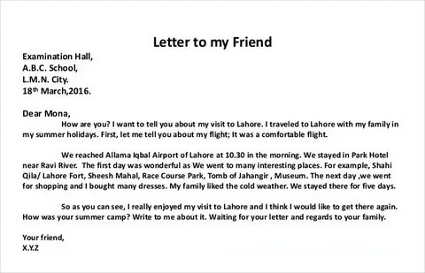 Get 34+ How To Write A Sample Letter To A Friend