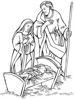 Nativity Scene Baby Jesus Coloring Page - Free Printable Col