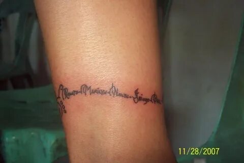 My Ankle Bracelet Tattoo With The Names Of My Family Tattoo 